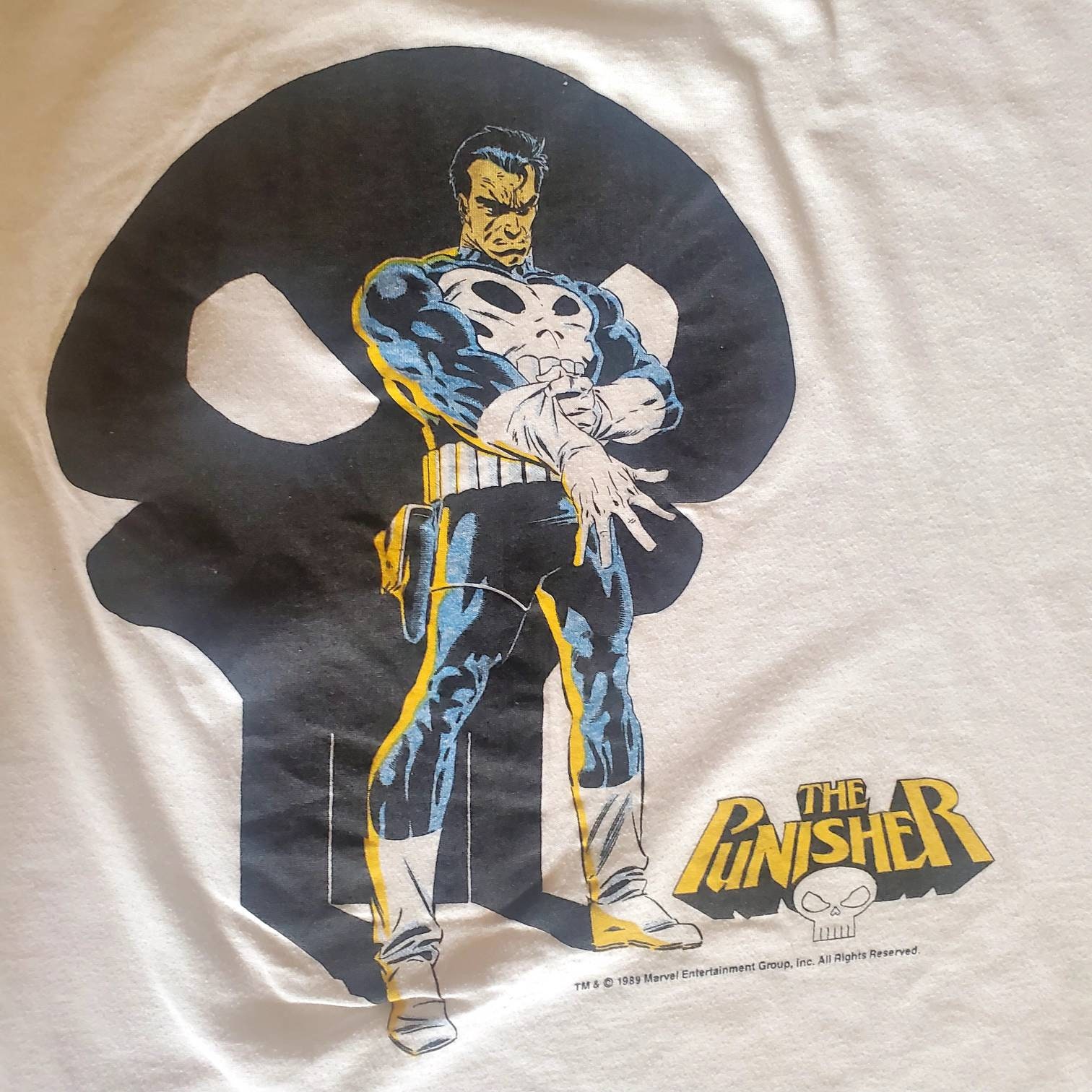 Vintage 1980s Marvel Punisher T-shirt Featuring Rare Comic Images 