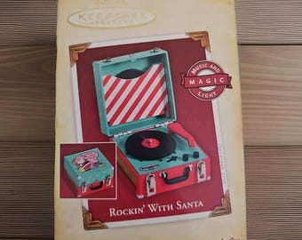 New 2005 Hallmark Keepsake &#39;Magic&#39; Ornament - Rockin&#39; With Santa - NEVER OPENED