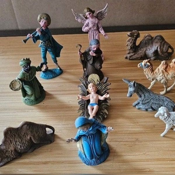 Vintage Italian Nativity Figure 11Pc  Set