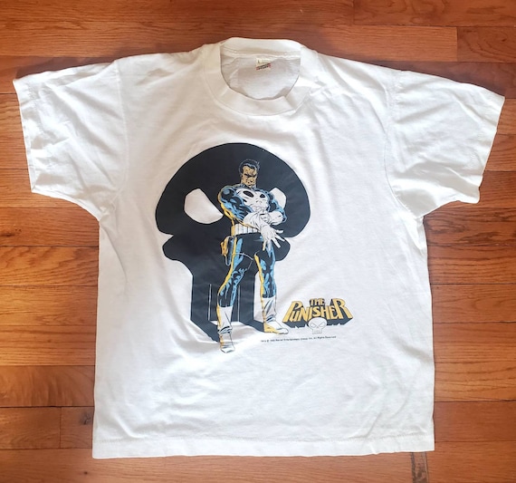 Vintage 1980s Marvel Punisher T-shirt Featuring Rare Comic Images  