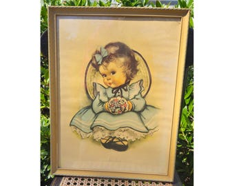 Vintage 1940s Sitting Pretty Print, Herbert Dubler Inc. Nursery Wall Art