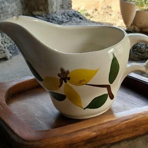 Vintage Creamer Sugar Bowl Set Golden Jasmine Mid Century Floral Kitchen Retro Serveware afbeelding 2