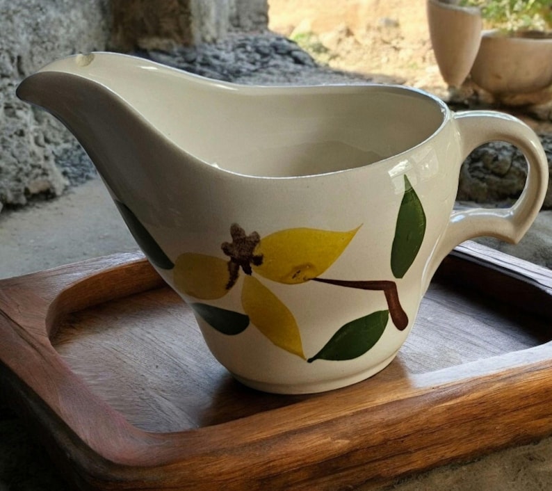 Vintage Creamer Sugar Bowl Set Golden Jasmine Mid Century Floral Kitchen Retro Serveware afbeelding 2