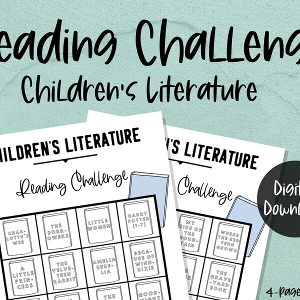 Best Children's Books: Reading Challenge Printable, Children's Literature Book List, Coloring Page Reading Tracker for Kids