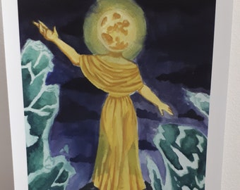 Stampa artistica 8,5x11 "La luna che controlla le maree"