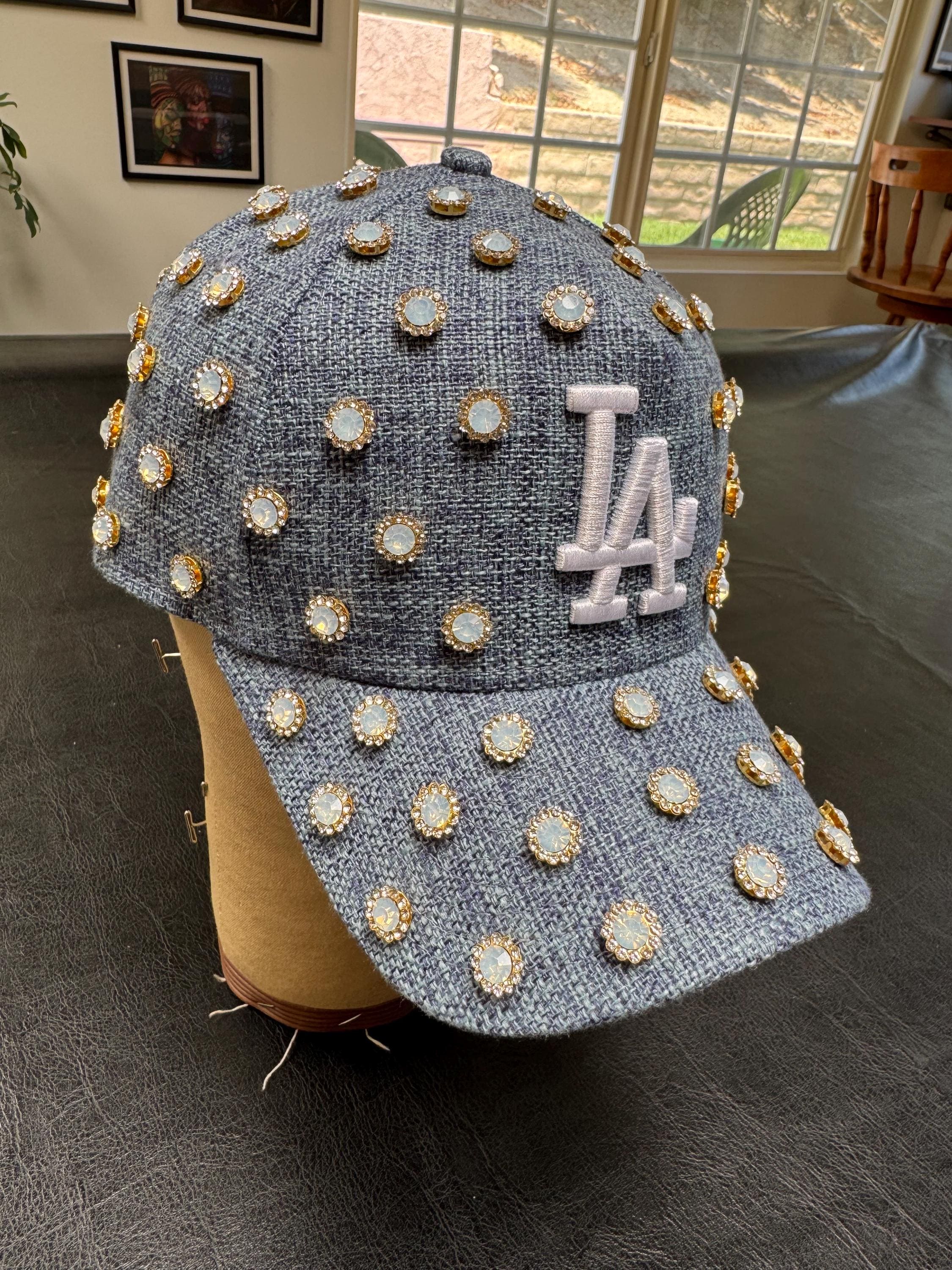 帽子 New Era Vintage Custom Jewelry Cap Crystal New Era Snapback - Etsy