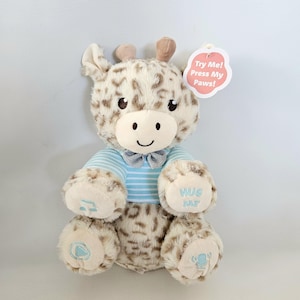 Giraffe Plush With Music and Personalized  Voice Recorder