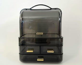 Black Acrylic Beauty Accessories Organizer Gift New