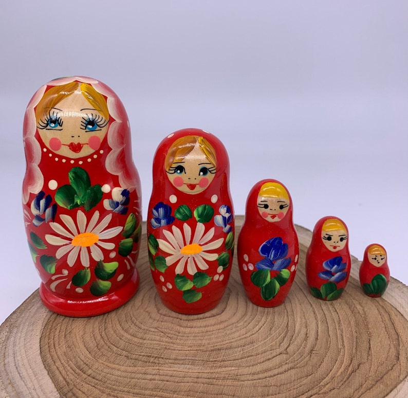 Red Daisy Blue Eye Russian dolls Montesary dolls