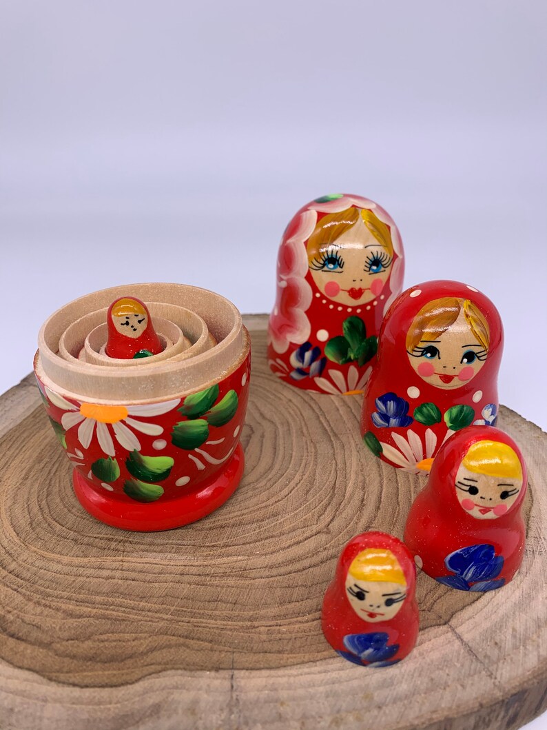 Red Daisy Blue Eye Russian dolls Montesary dolls