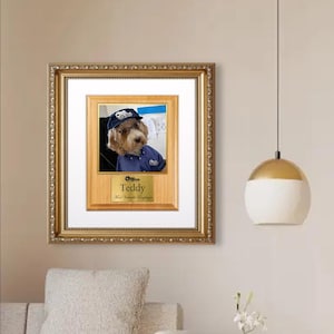 Funny Pet Employee of the Month Portrait Pet Photoshopped Poster, Add YOUR BUSINESS&#39;S LOGO!, Custom Pet Portrait, Personalized Pet Mugshot