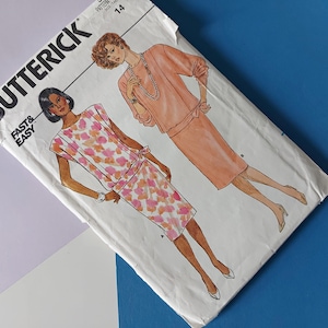 Butterick Pattern 3618, Fast & Easy 1986 Misses Top and Skirt, Size 14