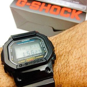 Casio G-Shock DW5600E Custom Shine Black Resin Rubber  Nice