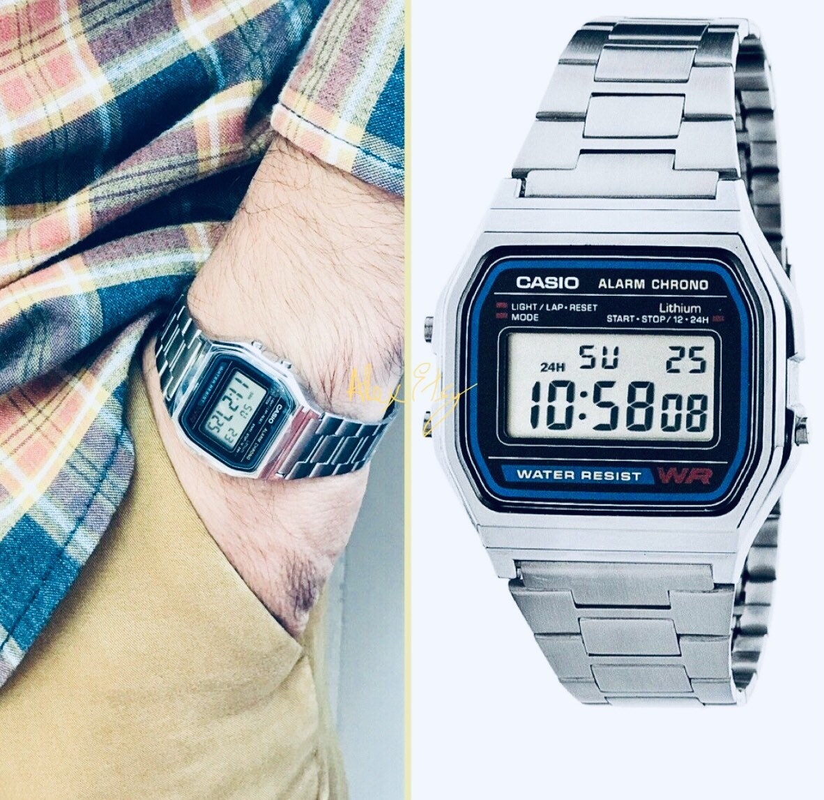 gevinst Vaccinere mikrocomputer New Casio Genuine A158W Silver-tone Digital Watch 32mm WR30M - Etsy Ireland