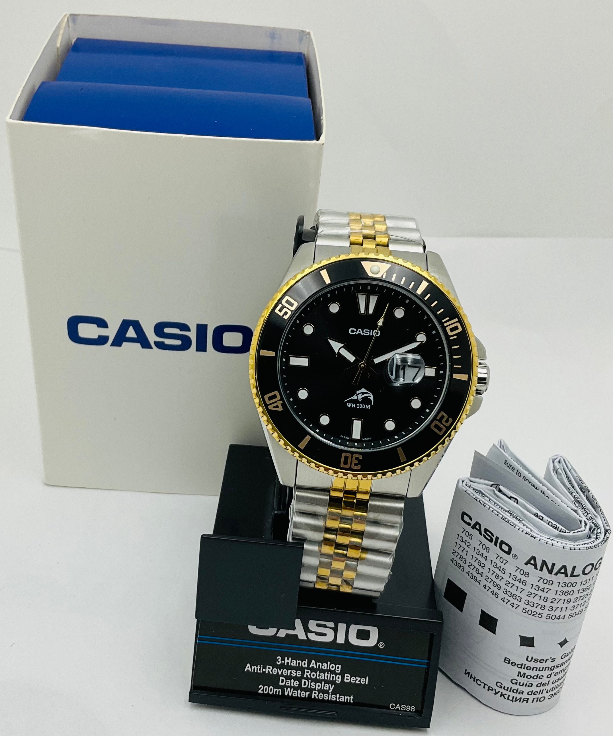 Custom Casio MDV106B-2AVCF, Duro, Men's Silver/gold S/steel Watch, 200 ...