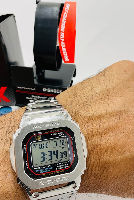 New SOLAR Casio G Shock GW-M5610 Custom Full Metal Silver