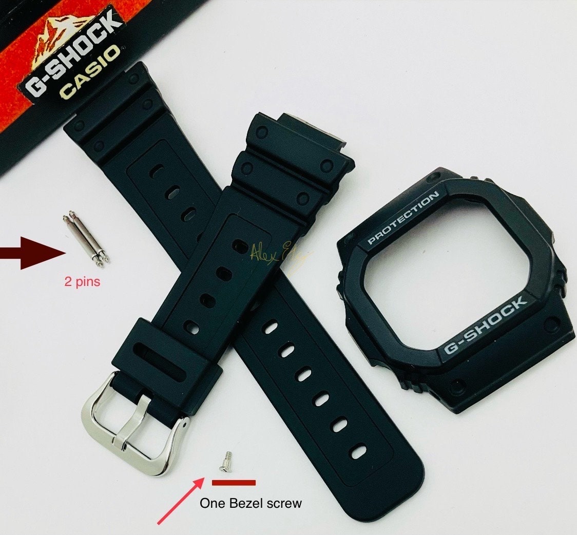 Casio G shock GW M5610 G 5600E 1 GWM 5600 1 GWM 5610 1 Original Black Watch Band Strap Bezel and Bezel Screw Pins. Etsy