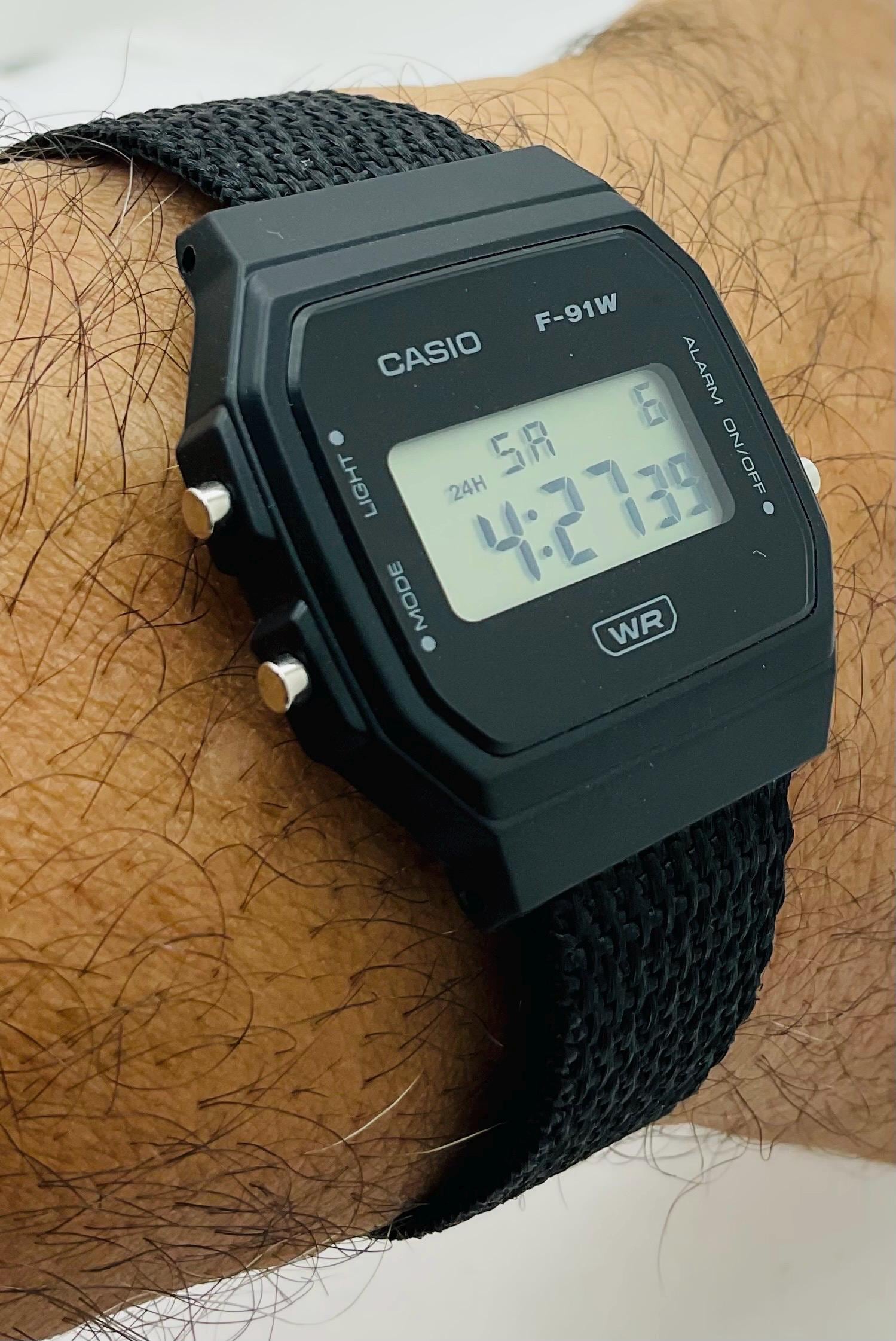 Casio F-91-WB-1ACF 593 Watch Custom Nylon Very Lightweight Band