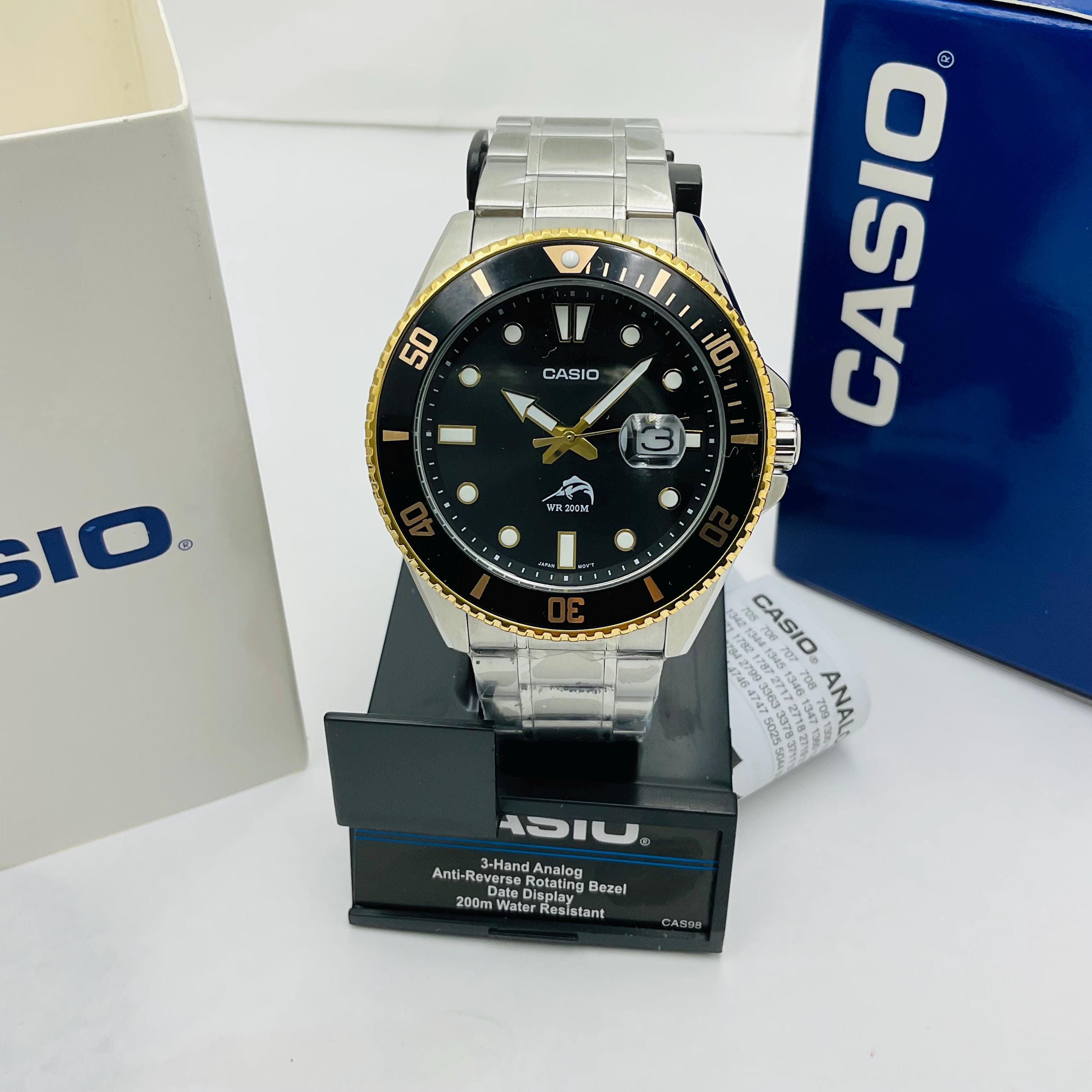 Casio MDV106G 1AVCF Duro Men s Silver S steel Watch 200 meter WR Cusom Anti reverse Bezel Etsy UK