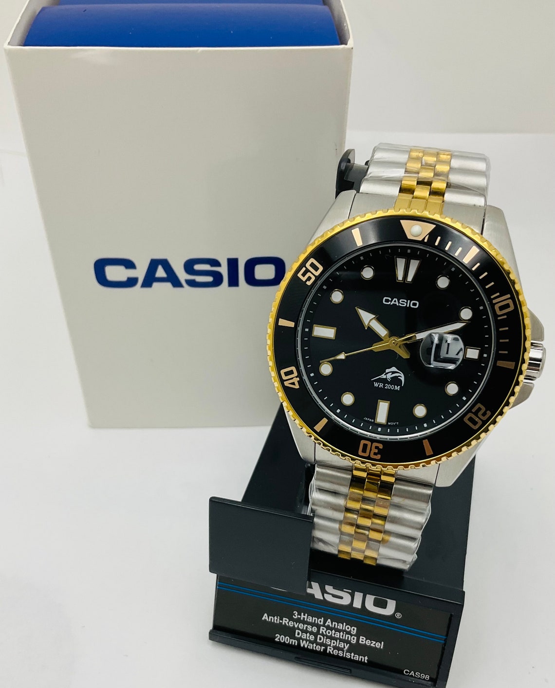 Custom Casio MDV106B-2AVCF, Duro, Men's Silver/gold S/steel Watch, 200 ...