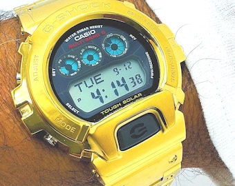 G-SHOCK 金、GOLDカスタムDW-6900JT-3JF Casio G-shock Men's Tough Solar Atomic Gold-plated Watch GW-6900