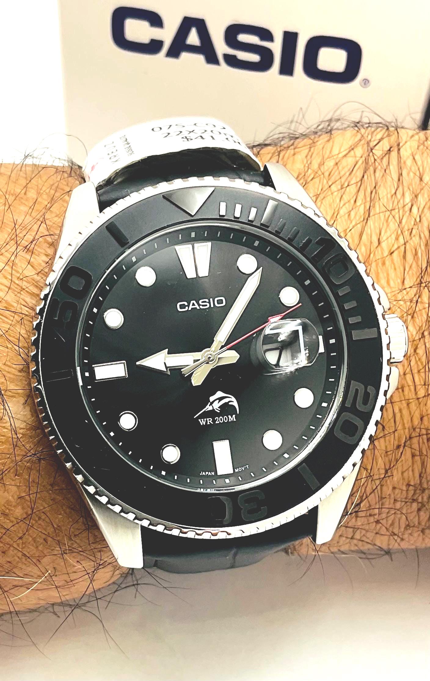 マリモ Custom Ceramic Black Master Matt Yacht Bezel Insert Casio MDV106