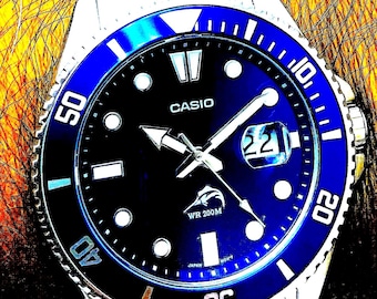 Casio MDV106B-2AVCF, Duro, men's silver S/Steel watch, 200-meter WR, anti-reverse Bezel