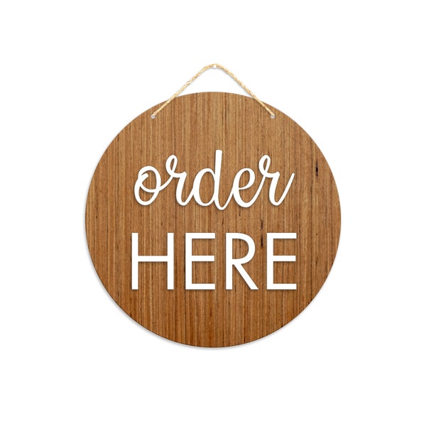 Stained "Order Here" Sign / Business Order Here Sign / Place Order Here Sign / Order Here Sign / Business Decor / Office Decor / Restaurant