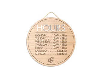 Business Hours Sign / Custom Office Hours Sign / Shop Hours Sign / Open Closed Sign / Custom Wall Decor / Shop Hours / Open Hours Sign