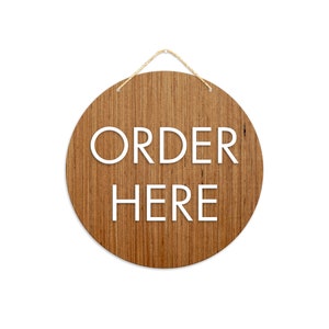 Business "Order Here" Sign / Stained "Order Here" Sign / Order Here / Office Decor / Business Decor / Restaurant "Order Here" Sign / Custom