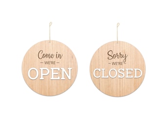 Wooden Open Closed Sign / Open Closed Sign / Custom Sign / Business Sign / Business Open / Business Closed / Wall Decor / Door Sign / Sign