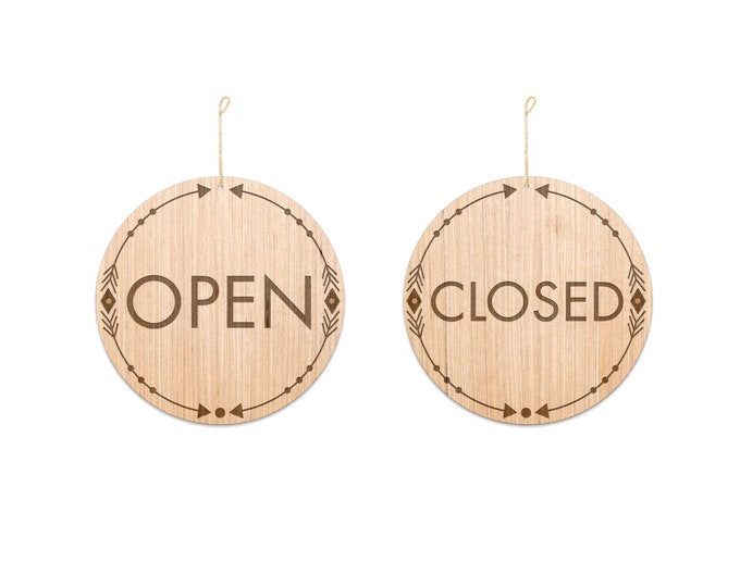 Unique Open Closed Sign / Wooden Open Closed Sign / Business Open Sign ...