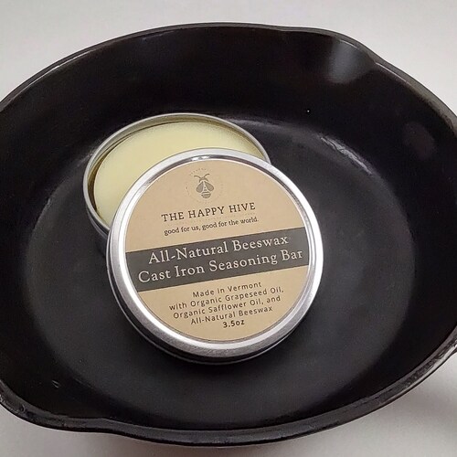 Beeswax Cast Iron Seasoning Bar 3.5oz With Grapeseed Oil and Etsy