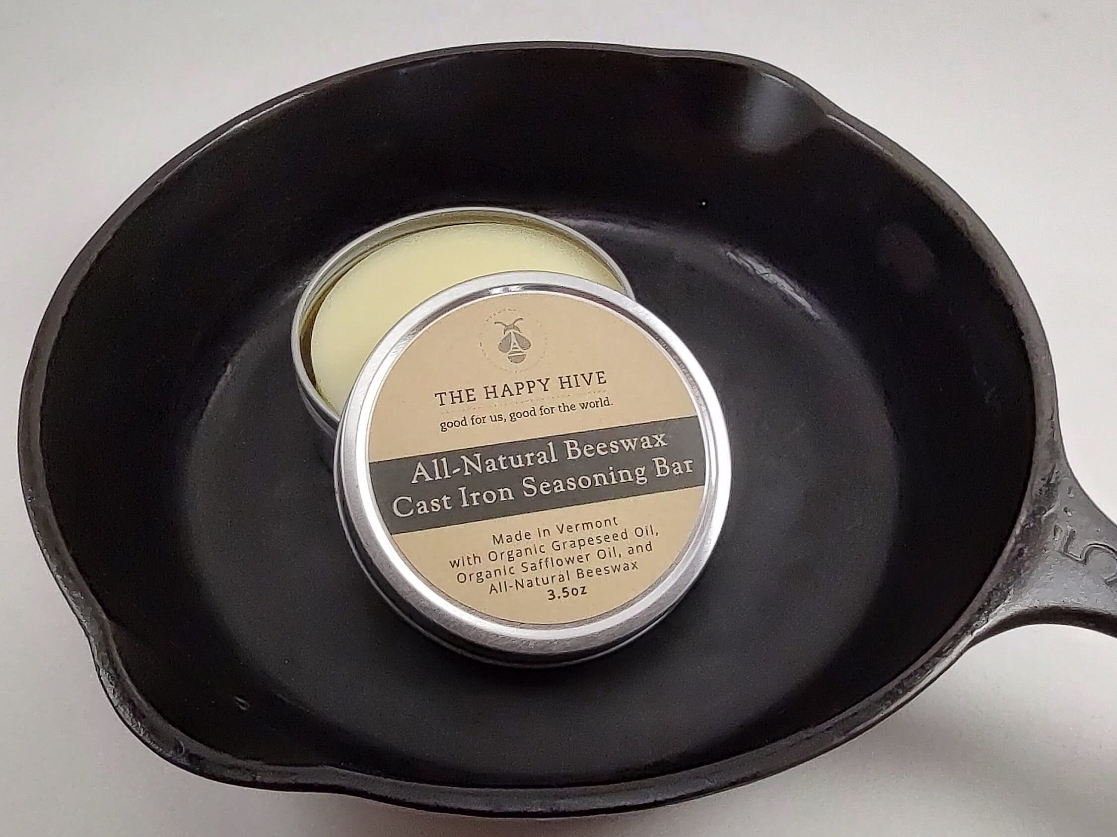 Beeswax Cast Iron Seasoning Bar 3.5oz With Grapeseed Oil and Etsy
