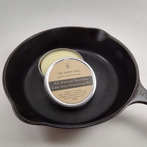 Beeswax Cast Iron Seasoning Bar 3.5oz With Grapeseed Oil and Etsy