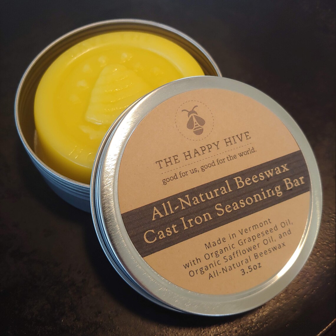 Beeswax Cast Iron Seasoning Bar 3.5oz Etsy