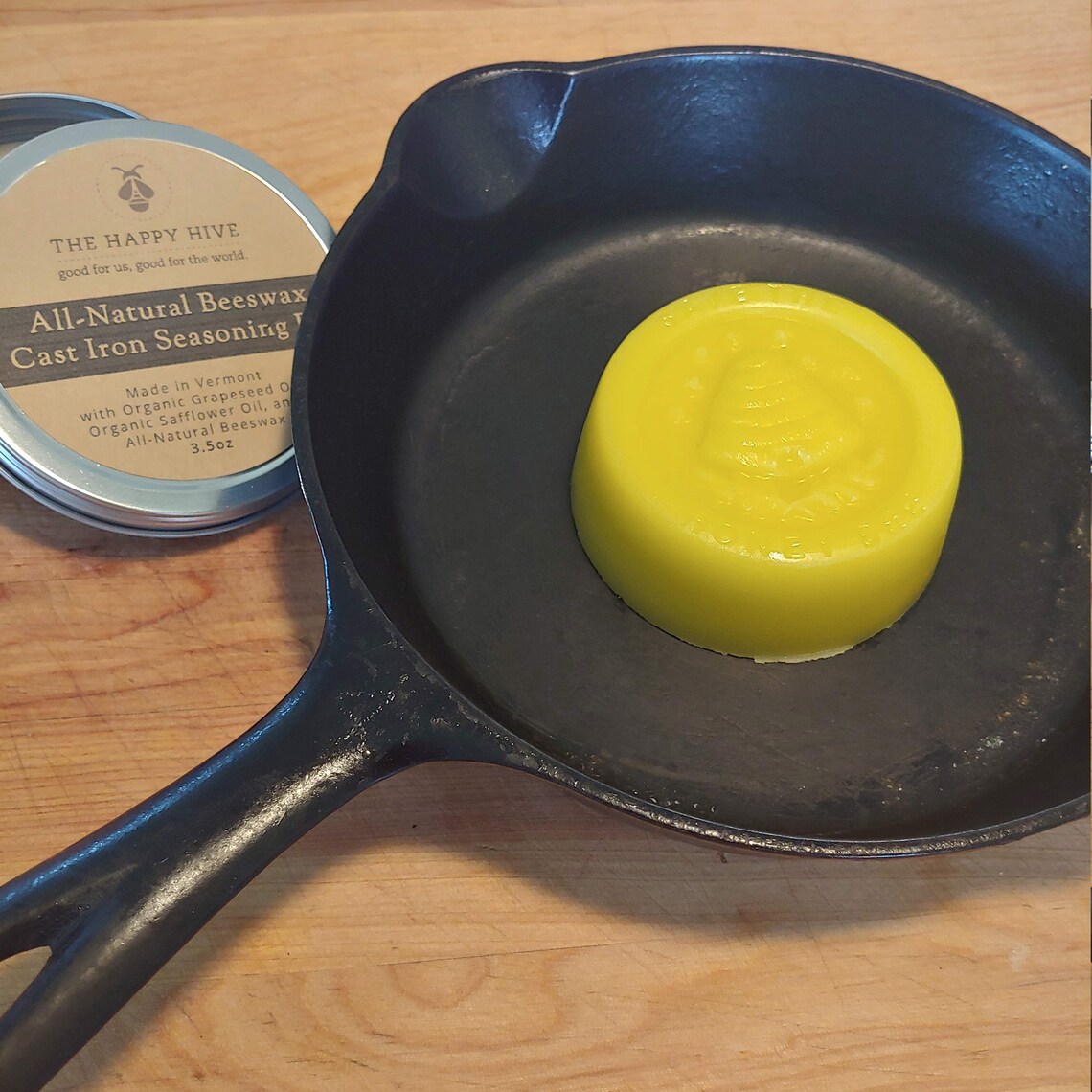 Beeswax Cast Iron Seasoning Bar 3.5oz Etsy