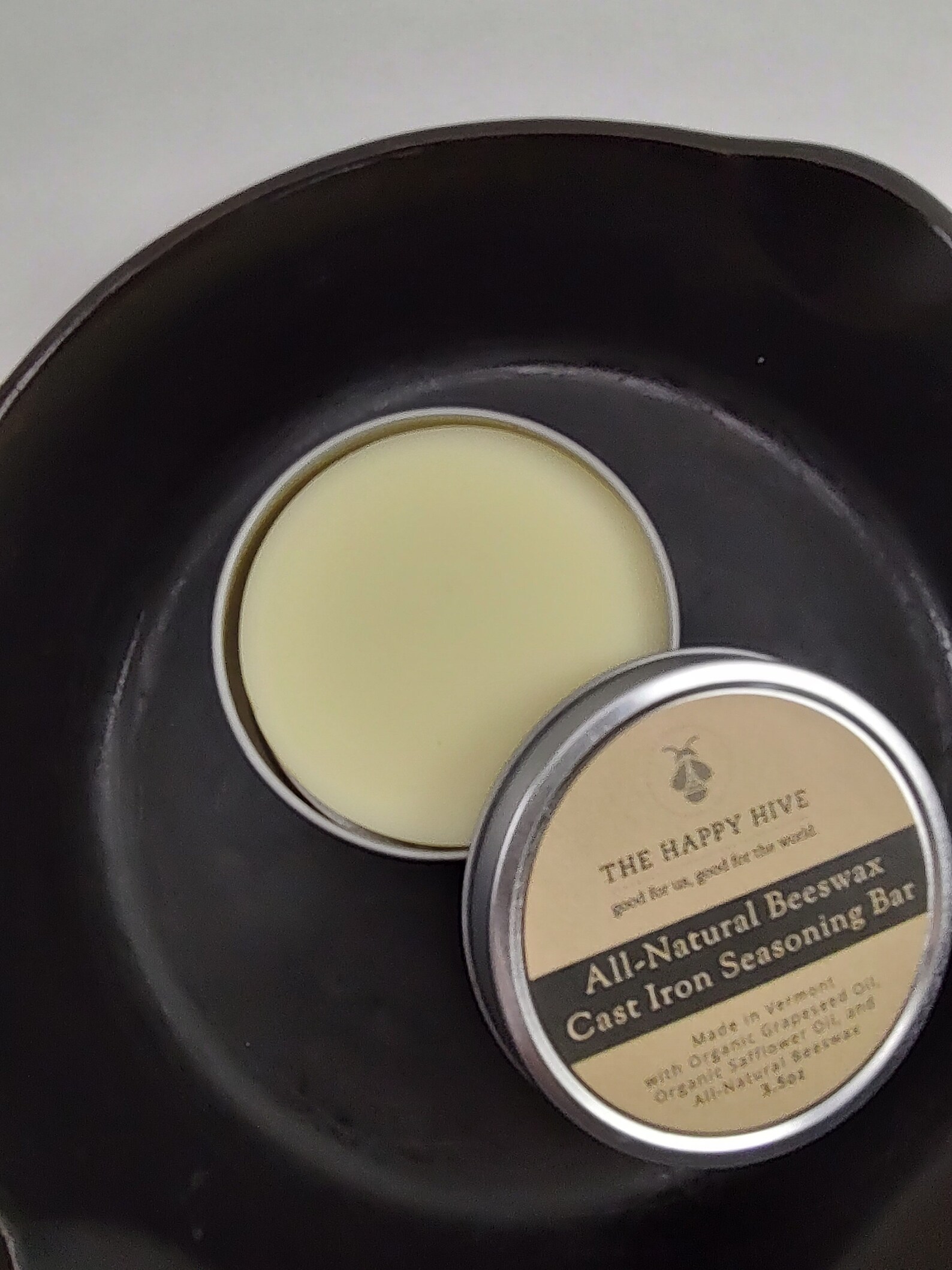 Beeswax Cast Iron Seasoning Bar 3.5oz With Grapeseed Oil and Etsy