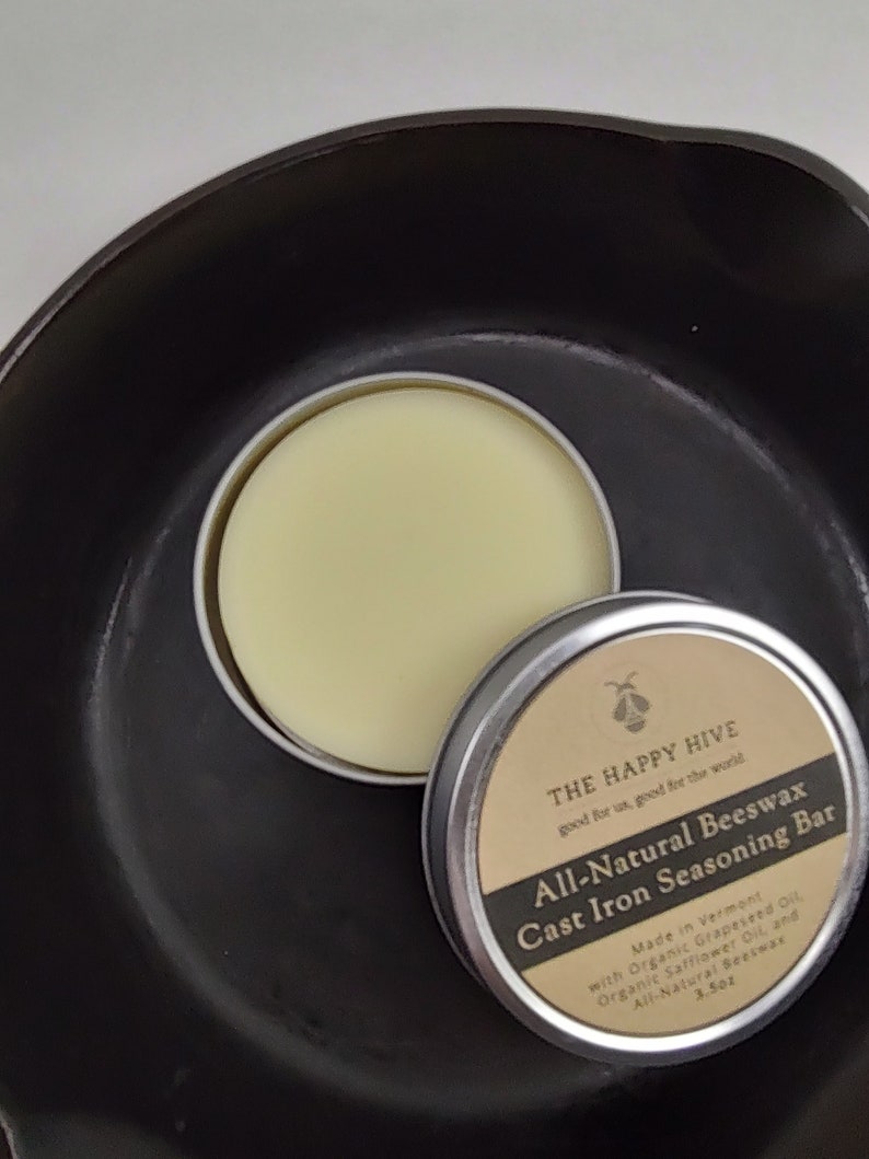 Beeswax Cast Iron Seasoning Bar 3.5oz With Grapeseed Oil and Etsy