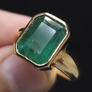 22kt Emerald Ring 9.45ct Emerald Stone Handmade Zamurd Ring minimalist gemstone ring for men statement promise ring christmas gift for loved