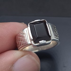 Yemeni Aqeeq Ring Deep Black Red Yamni Agate Ring For Men Natural Agate Ring For Men 925 Sterling Silver Red Agate Ring For women gift rings