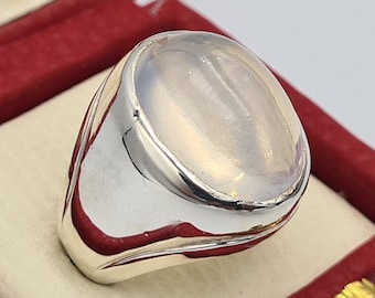 mens quartz ring natural white dur e najaf stone najafi quartz handmade silver jewelry man stone ring natural white quartz easter gifts ring