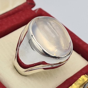 Sterling Silver Dur e Najaf Quartz Ring, Handmade Mens Jewelry