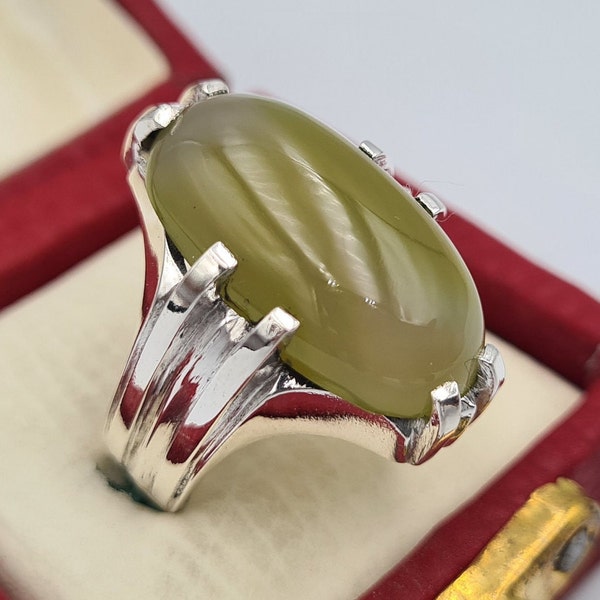 Yellow green aqeeq ring Imran khan ring design Pakistan prime minister ring real agate jewelry mens christmas rings handmade agate bague