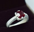 Pigeon Blood Red Ruby Ring, Natural Gemstone, Sterling Silver Handmade product logo