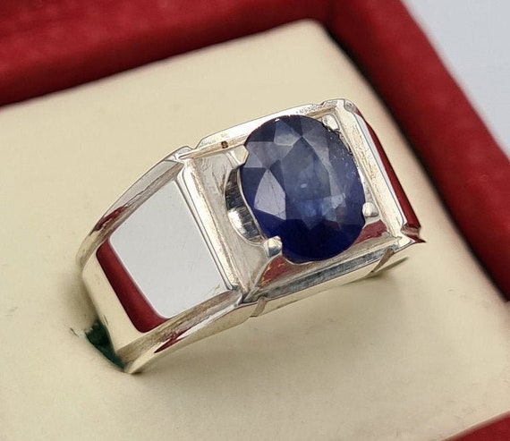 Elegant Hexagon Cut Sapphire Ring White Gold Vintage Unique Blue Sapph –  PENFINE