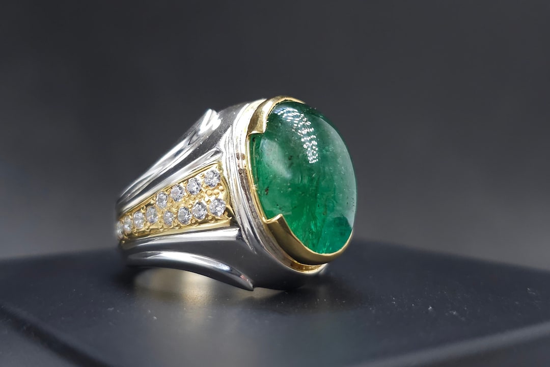 Men Emerald Rings Natural Emerald Engagement Rings Wedding Ring Gift