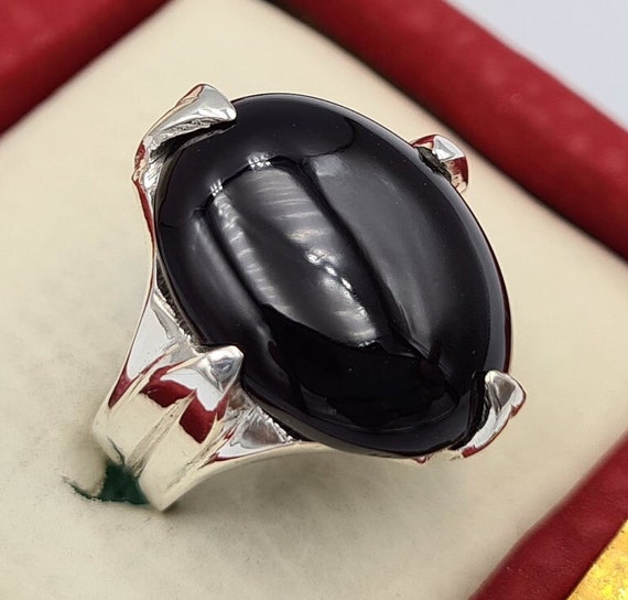 Turkish Handmade Royal Green Agate Silver Luxury Aqeeq Ring – Boutique  Spiritual