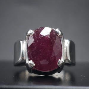 Ruby Ring - Natural Ruby Sterling Silver 925 Handmade Hand Engraved Ring - July's Birthstone - Gift for Him/Her