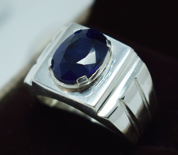 Gemstone Men Ring Sterling Silver Ring Handmade Ring, Details about   Sapphire Ring